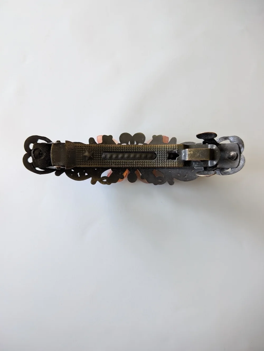 Vintage Lucite Floral Butterfly Hair Barrette